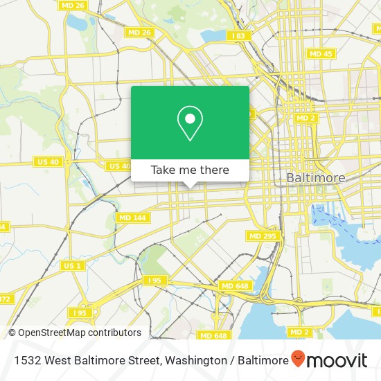 1532 West Baltimore Street, 1532 W Baltimore St, Baltimore, MD 21223, USA map