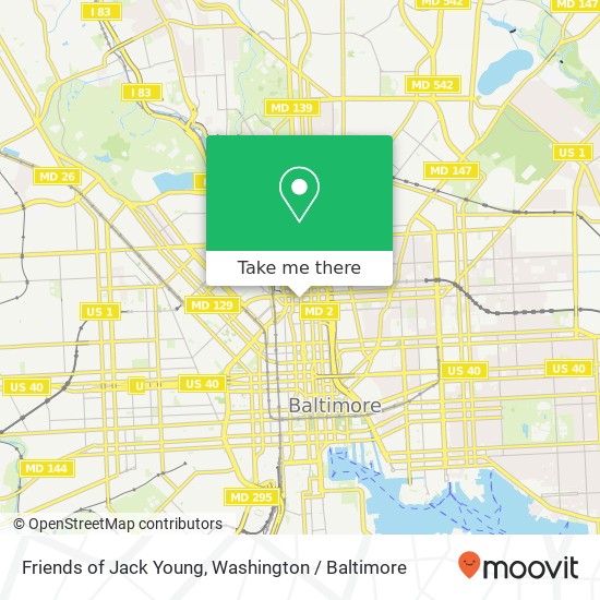 Mapa de Friends of Jack Young, 1216 N Charles St