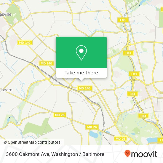 Mapa de 3600 Oakmont Ave, Baltimore, MD 21215