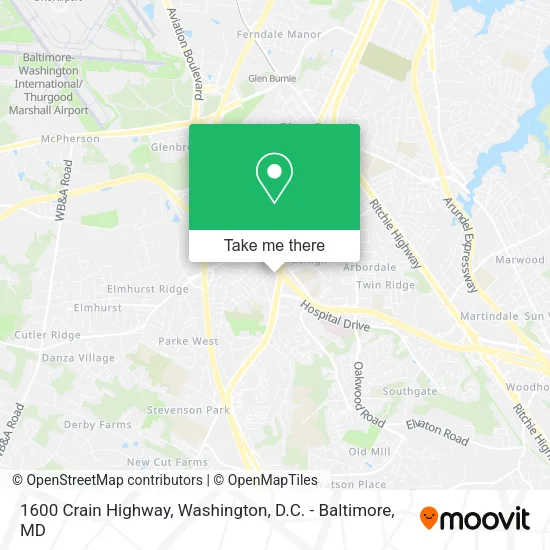 1600 Crain Highway map