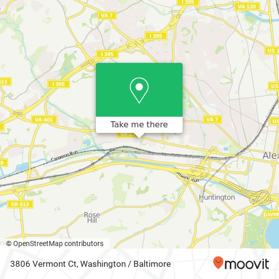 Mapa de 3806 Vermont Ct, Alexandria (ALEXANDRIA), VA 22304