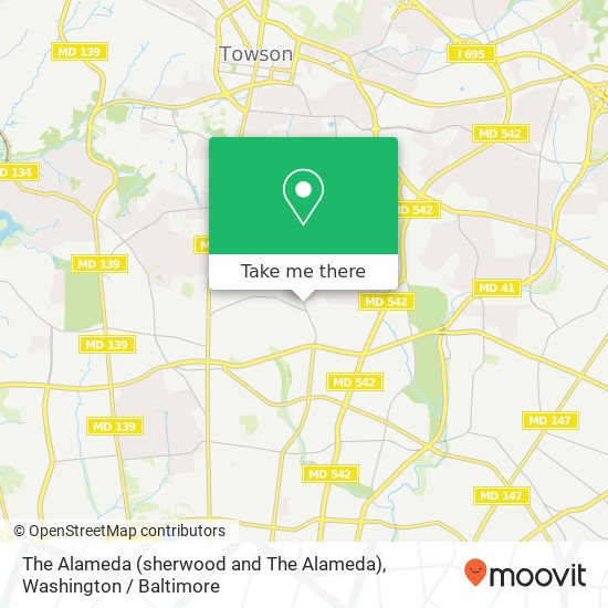 The Alameda (sherwood and The Alameda), Baltimore, MD 21239 map