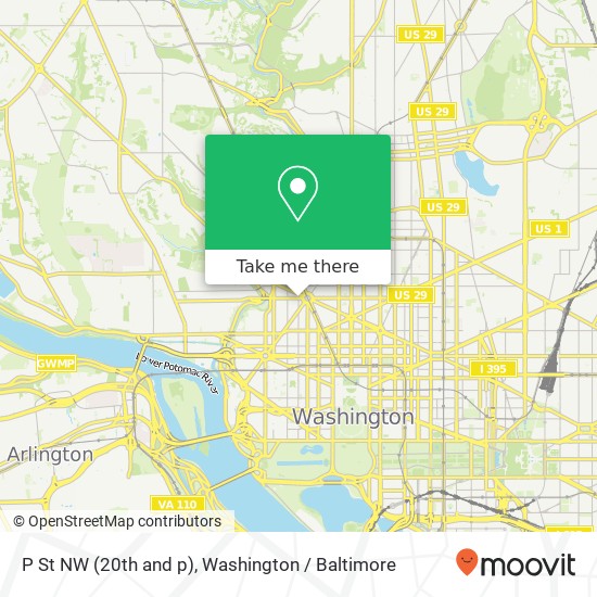Mapa de P St NW (20th and p), Washington, DC 20036