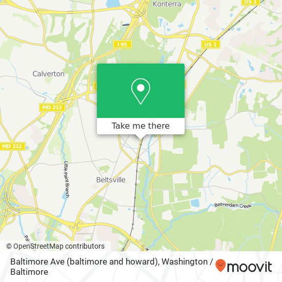 Mapa de Baltimore Ave (baltimore and howard), Beltsville, MD 20705