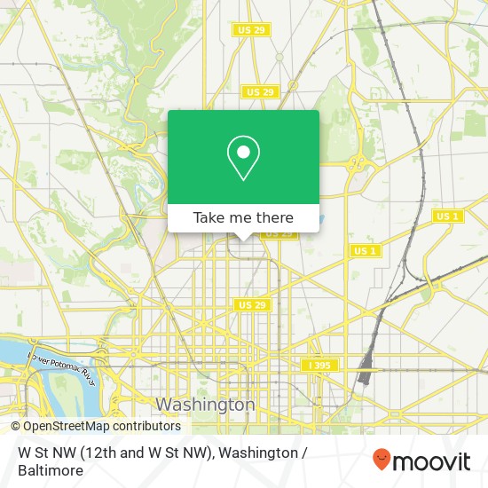 W St NW (12th and W St NW), Washington, DC 20009 map