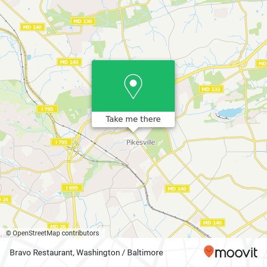 Bravo Restaurant, 1430 Reisterstown Rd map