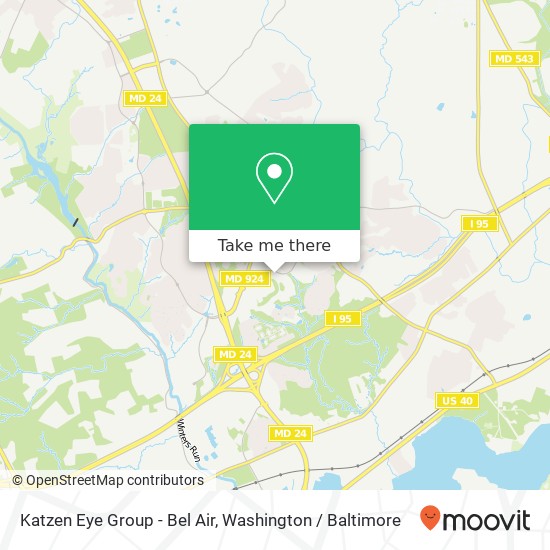 Mapa de Katzen Eye Group - Bel Air, 3401 Box Hill Corporate Cen Dr