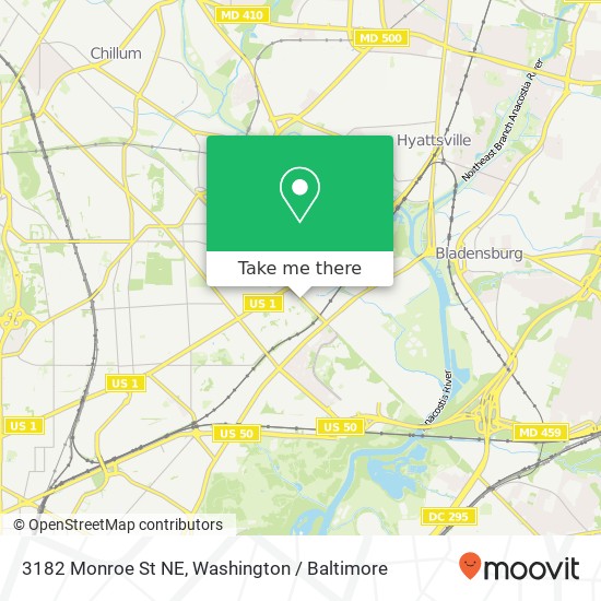 3182 Monroe St NE, Washington, DC 20018 map