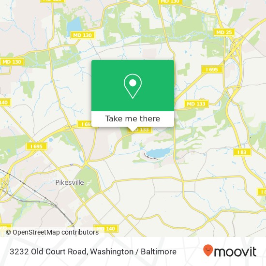 Mapa de 3232 Old Court Road, 3232 Old Ct Rd, Pikesville, MD 21208, USA