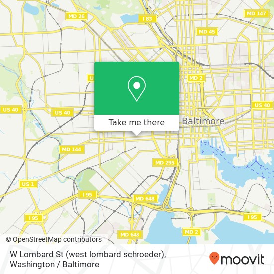 Mapa de W Lombard St (west lombard schroeder), Baltimore, MD 21223