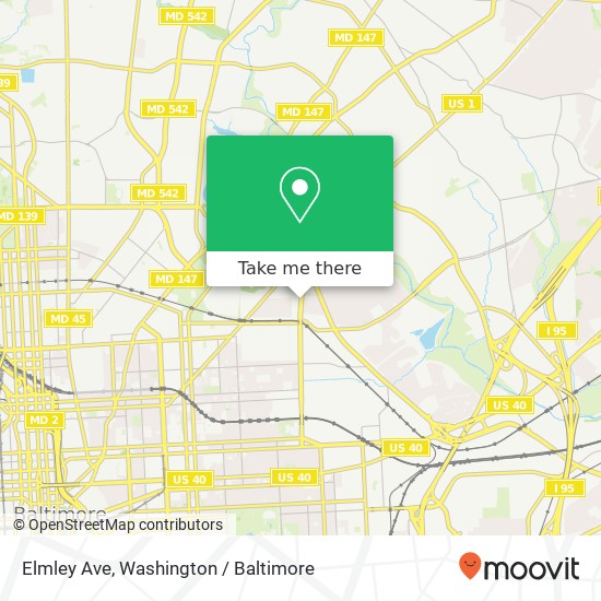 Elmley Ave, Baltimore (CLIFTON EAST END), MD 21213 map