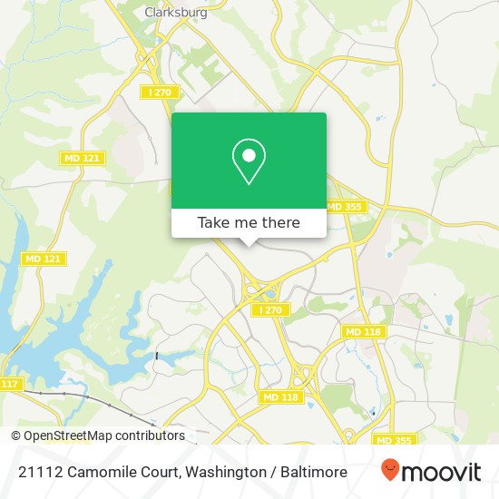 Mapa de 21112 Camomile Court, 21112 Camomile Ct, Germantown, MD 20876, USA
