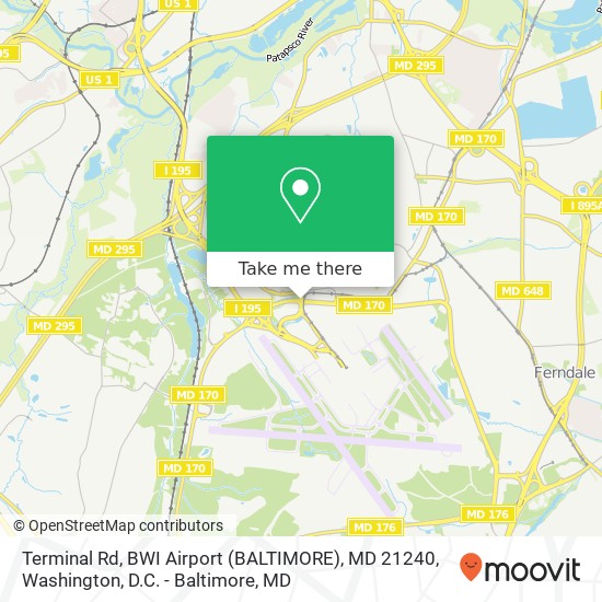 Terminal Rd, BWI Airport (BALTIMORE), MD 21240 map