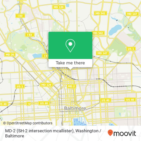 Mapa de MD-2 (SH-2 intersection mcallister), Baltimore (EAST CASE), MD 21202