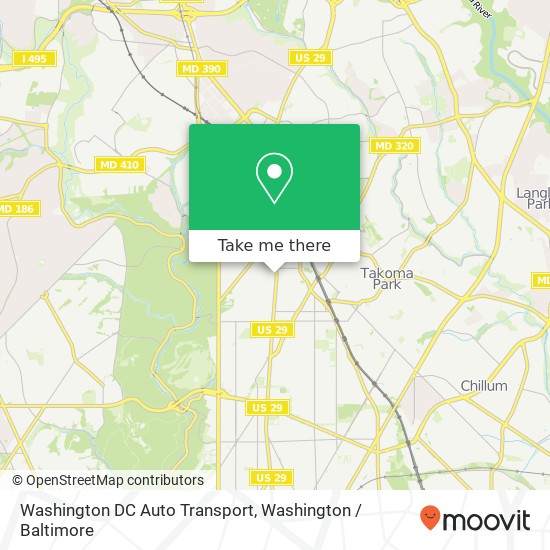 Mapa de Washington DC Auto Transport, 7300 Georgia Ave NW