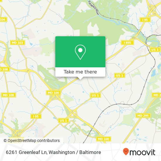 6261 Greenleaf Ln, Elkridge, MD 21075 map