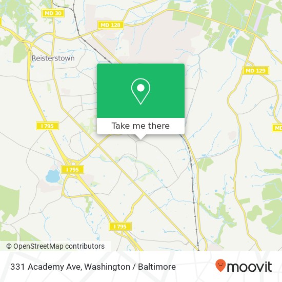 Mapa de 331 Academy Ave, Reisterstown, MD 21136