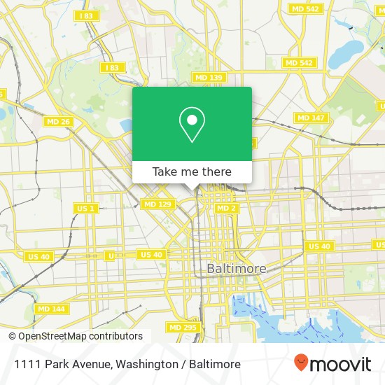 1111 Park Avenue, 1111 Park Ave, Baltimore, MD 21201, USA map