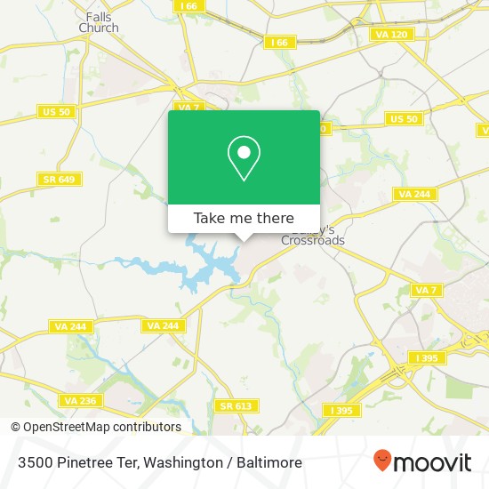 Mapa de 3500 Pinetree Ter, Falls Church, VA 22041