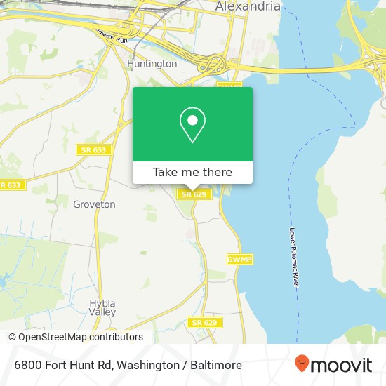 Mapa de 6800 Fort Hunt Rd, Alexandria, VA 22307