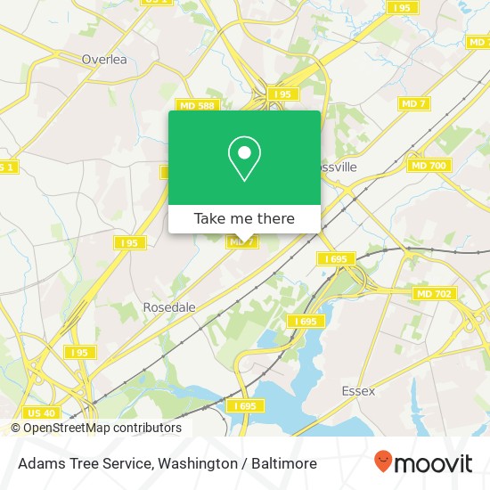 Mapa de Adams Tree Service, 8411 Philadelphia Rd