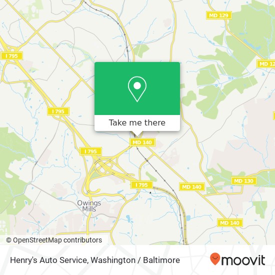 Henry's Auto Service, 10435 Reisterstown Rd map