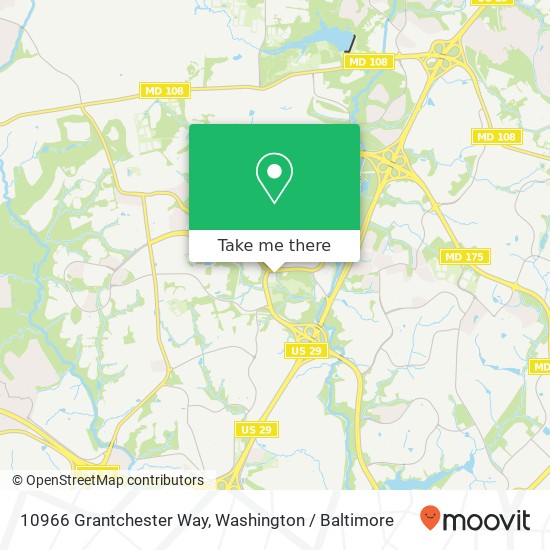Mapa de 10966 Grantchester Way, Columbia, MD 21044