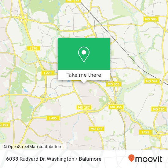 Mapa de 6038 Rudyard Dr, Bethesda, MD 20814