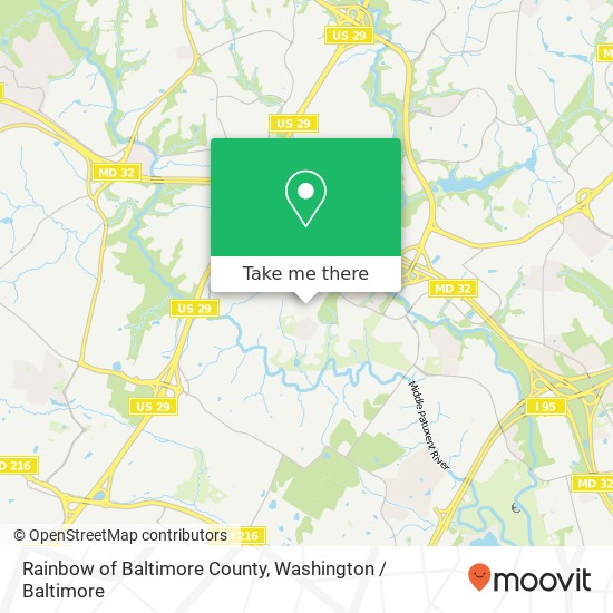 Rainbow of Baltimore County, 7277 Eden Brook Dr map