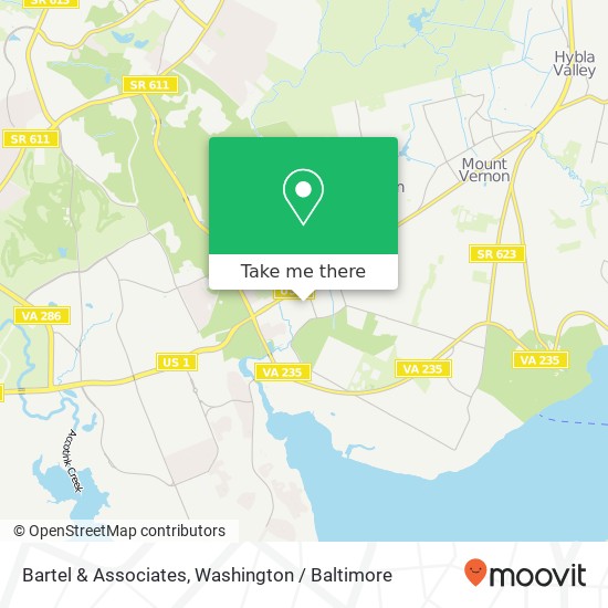Mapa de Bartel & Associates, 8810 Pear Tree Village Ct
