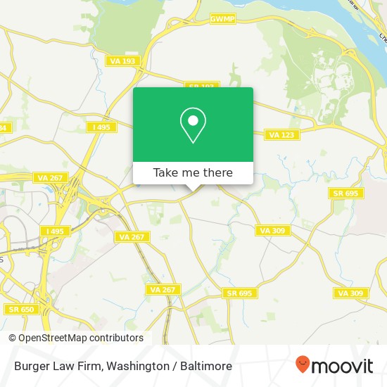 Mapa de Burger Law Firm, 1483 Chain Bridge Rd