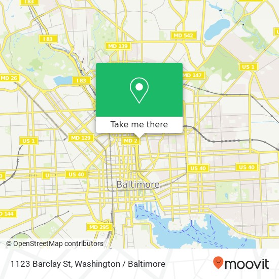 Mapa de 1123 Barclay St, Baltimore, MD 21202