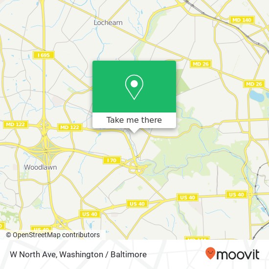 Mapa de W North Ave, Gwynn Oak, MD 21207