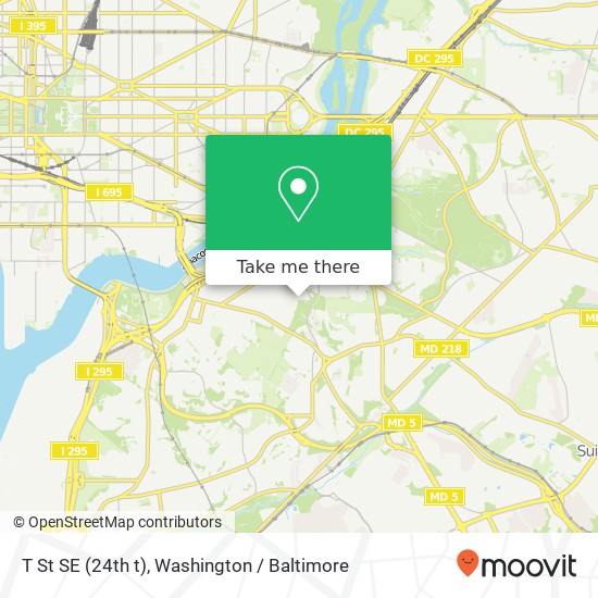 T St SE (24th t), Washington, DC 20020 map