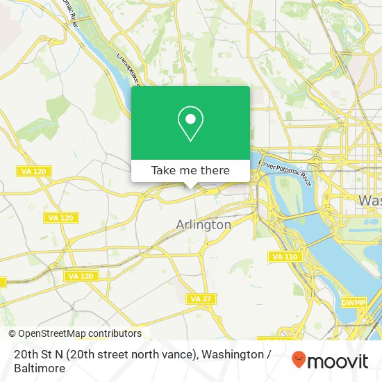 Mapa de 20th St N (20th street north vance), Arlington, VA 22201