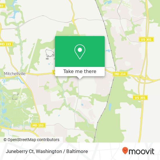 Mapa de Juneberry Ct, Bowie, MD 20721