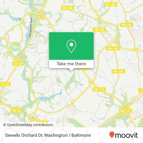 Mapa de Sewells Orchard Dr, Columbia, MD 21045