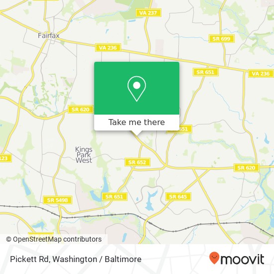 Mapa de Pickett Rd, Fairfax, VA 22032