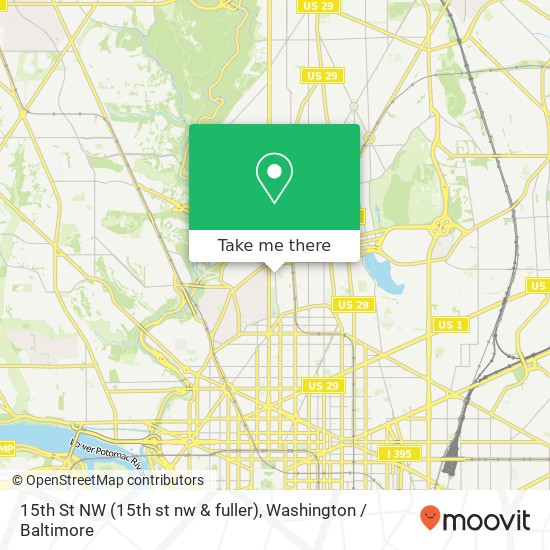 Mapa de 15th St NW (15th st nw & fuller), Washington, DC 20009