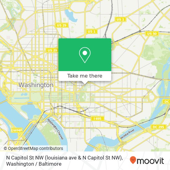 N Capitol St NW (louisiana ave & N Capitol St NW), Washington, DC 20002 map