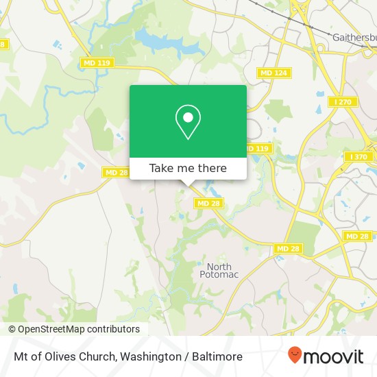 Mapa de Mt of Olives Church, 11810 Darnestown Rd