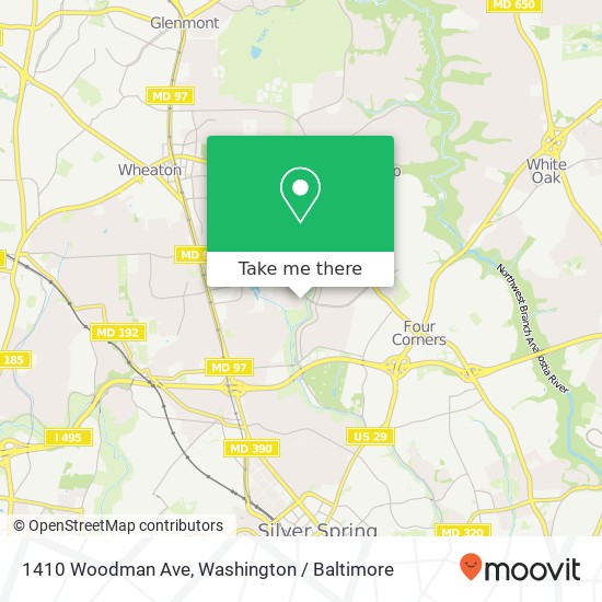 Mapa de 1410 Woodman Ave, Silver Spring, MD 20902