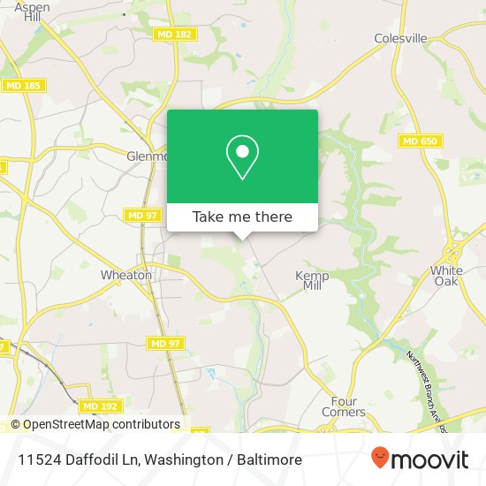 Mapa de 11524 Daffodil Ln, Silver Spring, MD 20902