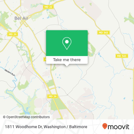 Mapa de 1811 Woodhome Dr, Bel Air, MD 21015