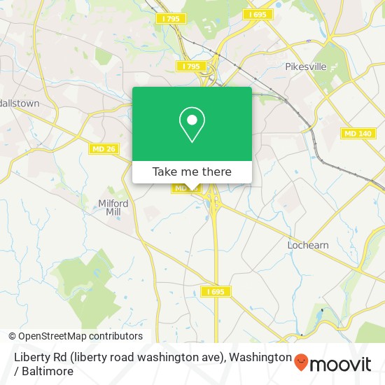 Mapa de Liberty Rd (liberty road washington ave), Windsor Mill, MD 21244