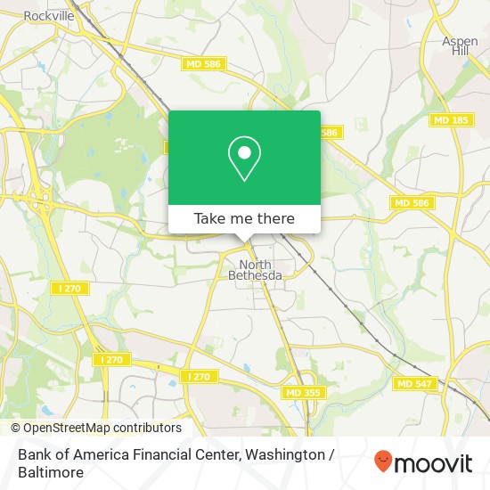 Mapa de Bank of America Financial Center, 11800 Rockville Pike