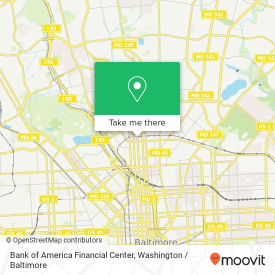 Bank of America Financial Center, 2530 N Charles St map