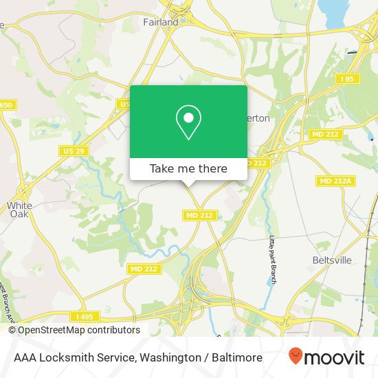 AAA Locksmith Service, 11417 Cherry Hill Rd map