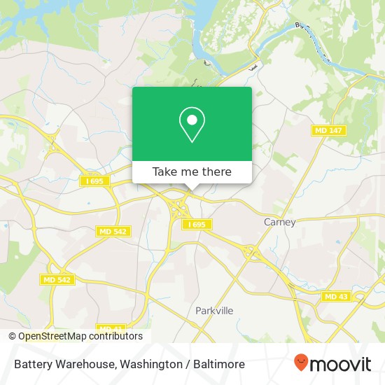 Mapa de Battery Warehouse, 8807 Satyr Hill Rd