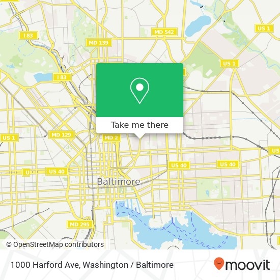 Mapa de 1000 Harford Ave, Baltimore, MD 21202